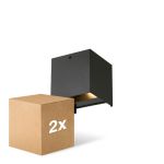 Doppelpack D'Lite Wandleuchte Elingen Aluminium Schwarz 4.9W 290lm - 830 Warmweiß | IP65 - Lichtsensor