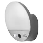 Ledvance Smart+ Wifi runde Außenwandleuchte 15W 950lm - 830 | Kamera | Sensor | Dunkelgrau