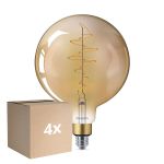 Lot 4x Philips Classic LED Globe E27 200mm Filament Dorée 7W 470lm - 818 Blanc Très Chaud | Dimmable - Remplacement 40W