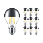 Lot 10x Philips Classic LED Ampoule E27 Poire Miroir 7.2W 650lm 650lm - 827 Blanc Très Chaud | Dimmable - Équivalent 60W
